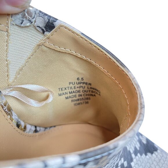 Snake Print Pointed Toe Mule Heels Womens Size 6.5 Slip-On Shoes By Express - Picture 7 of 12